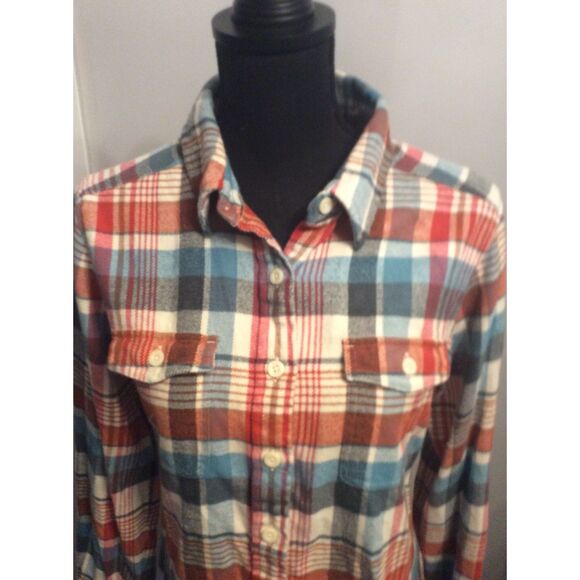 Patagonia Plaid Size 8 Womens Button Up Flannel Shirt Organic Cotton - Picture 3 of 4